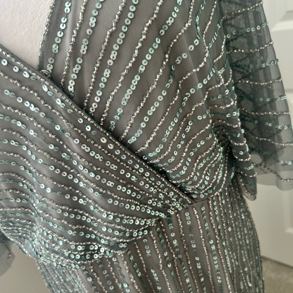 Adrianna Papell Sequin Long Dress Sz 14p - Picture 3 of 8